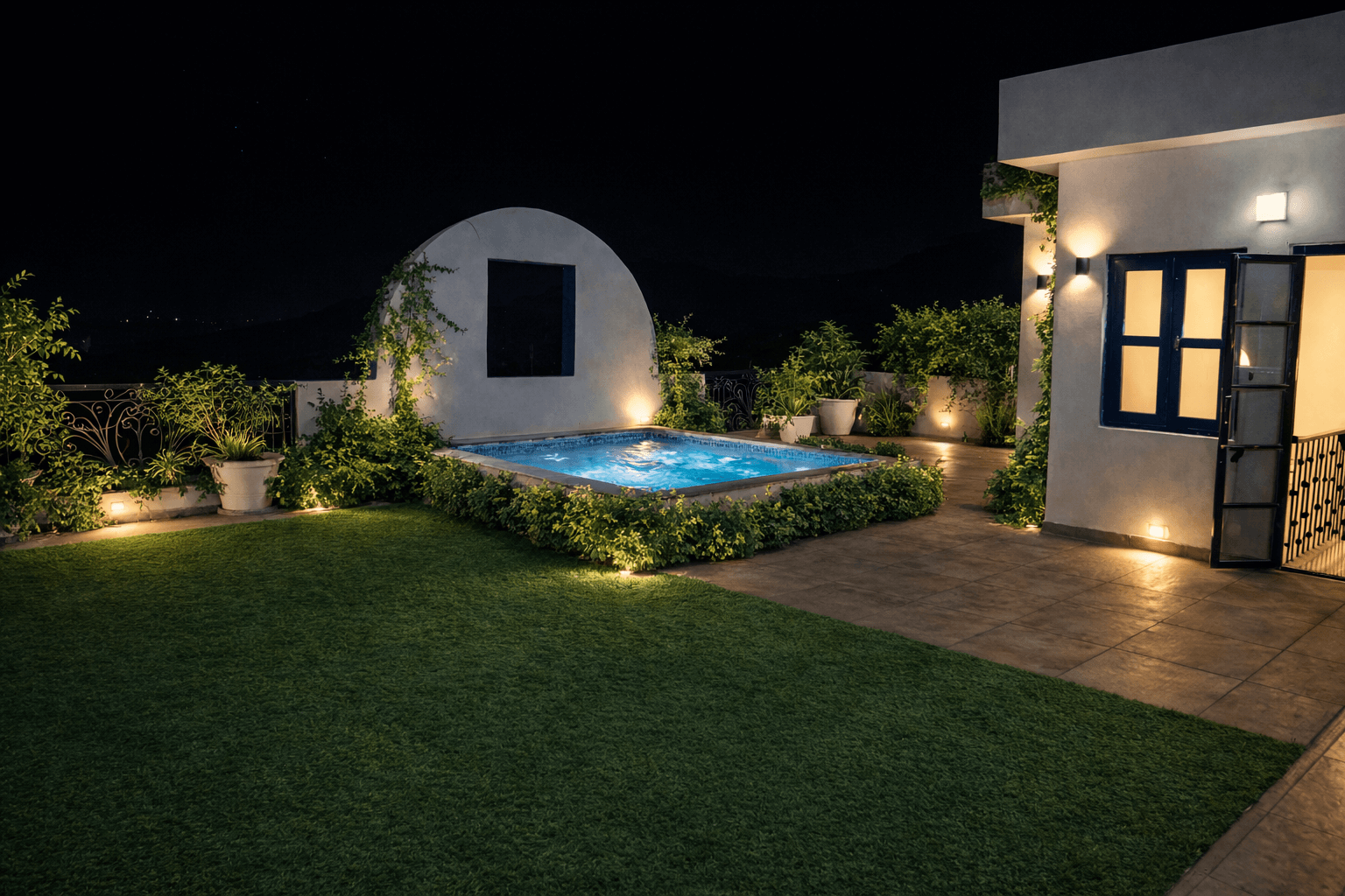 Rooftop terrace with panoramic views at Maple Roots Villa